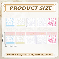 5Sheets 5 Colors Bowknot Self Adhesive Nail Art Stickers Decals&nbsp;MRMJ-LP0002-04