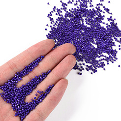 12/0 FGBグレードAラウンドガラスシードビーズ  焼き付け塗料  モーブ  2.3x1.5mm  穴：1mm  約48500個/ポンド&nbsp;SEED-N001-A-1010