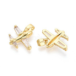 Brass Micro Pave Cubic Zirconia Pendants&nbsp;X-KK-T073-51G