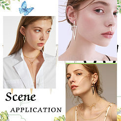3 Pairs 3 Colors Alloy Hollow Out Triangle Dangle Stud Earrings for Women&nbsp;EJEW-AN0003-03