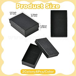12Pcs 2 Colors Shell Textured Paper Jewelry Packaging Boxes with Black Sponge Inside&nbsp;CON-FS0001-28B