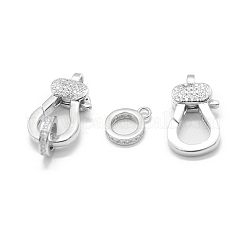 Anti-Tarnish Rhodium Plated 925 Sterling Silver Lobster Claw Clasps&nbsp;STER-L055-067P