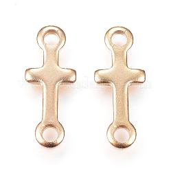 イオンプレーティング（IP）304ステンレス鋼リンクコネクター  横クロス  ゴールドカラー  18x7x1.5mm  穴：2mm&nbsp;STAS-P108-02G