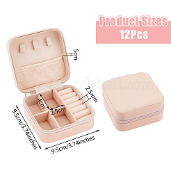 Square PVC with lint Jewelry Storage Zipper Box&nbsp;CON-WH0099-03A