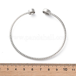 Clear Cubic Zirconia Open Cuff Bangle&nbsp;BJEW-G737-01P-02