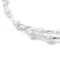 Starfish Synthetic Turquoise & Imitated Pearl Acrylic & Glass Twisted Bugle Beaded Bracelets for Women&nbsp;BJEW-JB11850