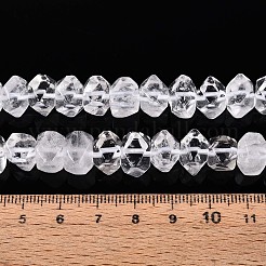 天然石クオーツクリスタルビーズ連売り  水晶  ナゲット  多面カット  7~8x10~14x10~14mm  穴：1mm  約25~28個/連  7.48~7.87''（19~20センチメートル）&nbsp;G-N327-05-33