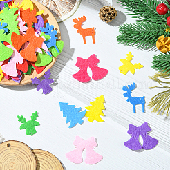 クリスマステーマの不織布300枚、5つのスタイル  DIYの工芸品について  混合図形  29~41x27~40x1mm  60個/スタイル&nbsp;FIND-SC0019-19