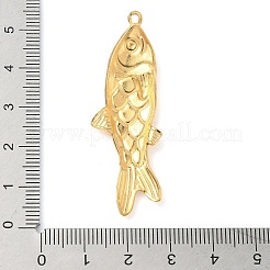 304ステンレススチールエナメルビッグペンダント  魚のチャーム  18KGP本金メッキ  イオンプレーティング（ip）  ブルー  50.5x17x3mm  穴：1.8mm&nbsp;X-STAS-L026-07G-01