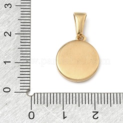 304ステンレスペンダント  ゴールドカラー  ハートチャーム付きフラットラウンド  16.5x14x2.5mm  穴：6.5x3.5mm&nbsp;STAS-A140-04C-G
