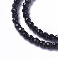 Natural Dyed & Heated Black Onyx Beads Strands&nbsp;X-G-F596-28-3mm