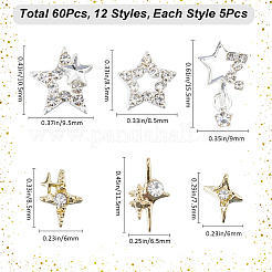 Star Alloy Rhinestone Cabochons&nbsp;MRMJ-CP0001-43E