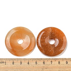天然石レッドアベンチュリンペンダント  ドーナツのチャーム  39~40.5x5~7mm  穴：8~8.5mm&nbsp;G-G132-02A-01