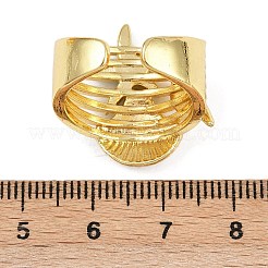 Brass Enamel Adjustable Cuff Rings for Women&nbsp;RJEW-G357-01G