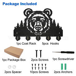 Wood & Iron Wall Mounted Hangers&nbsp;HJEW-WH0055-097