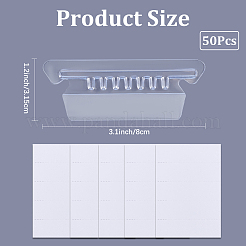 PVCタグホルダー50個  白紙の紙で  ファイルフォルダーのインデックスタブ  透明  31.5x80x1mm&nbsp;DIY-GF0010-90