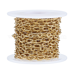 304 Stainless Steel Textured Cable Chains&nbsp;CHS-WH0020-004G