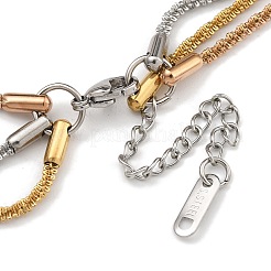 304ステンレススチールリンクチェーンブレスレット  ミックスカラー  8-1/8インチ（20.5cm）&nbsp;BJEW-H618-12MC