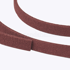 スエード調コード  フェイクレース  暗赤色  5x1.5mm  約5.46ヤード（5m）/ロール  25のロール/袋&nbsp;LW-R003-5mm-1048