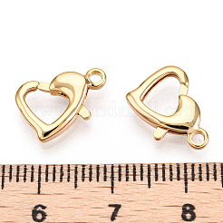 Brass Heart Lobster Claw Clasps&nbsp;X-KK-N254-16G