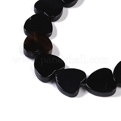 天然ブラックオニキス(染色&加熱)ビーズ連売り  ハート  10x10.5x3mm  穴：0.7mm  約41~42個/連  15.55''~15.94''（39.5~40.5センチメートル）&nbsp;G-NH0011-G05-01