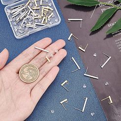 304ステンレス製イヤリング部品  カン付き  長方形  ミックスカラー  20x2x2mm  穴：1.5mm  ピン：0.8mm  4x4mm  穴：1mm  80個/箱&nbsp;STAS-UN0009-79