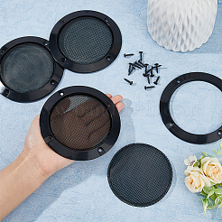 プラスチック製サウンドネット  鉄のパーツと  ブラック  124x5mm&nbsp;AJEW-WH0348-251B