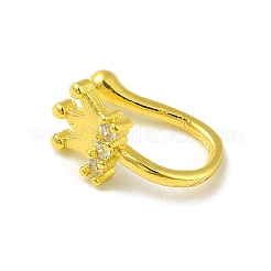 Clear Cubic Zirconia Crown Clip on Nose Rings&nbsp;LS-AJEW-F059-08G