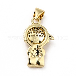 Brass Micro Pave Cubic Zirconia Pendants&nbsp;KK-H433-09A-G