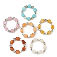 Acrylic Cube and Nuggets Beaded Stretch Bracelets for Girls&nbsp;BJEW-JB14281