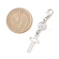 合金製の十字架ペンダント装飾  合金製カニカン付き  アンティークシルバー＆プラチナ  45~53mm&nbsp;HJEW-JM04631
