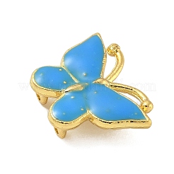 Rack Plating Brass Enamel Butterfly Connector Charms&nbsp;KK-A234-026G