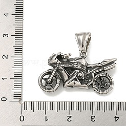 316サージカルステンレスペンダント  バイクの魅力  アンティークシルバー  18.9x34.8x9.4mm  穴：8.4x4.4mm&nbsp;STAS-E212-169AS