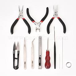 DIYアクセサリーツールセット  プライと  はさみとピン  ブラック  155x110x35mm&nbsp;TOOL-S006-01