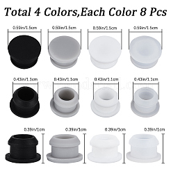 シリコンボトルシールプラグ32色4個  再利用可能な交換用ボトルストッパー  ミックスカラー  15x10mm  ピン：11mm  8個/カラー&nbsp;AJEW-GF0008-08C