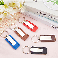 PUレザーキーホルダー5個5色  鉄と合金のパーツと  ミックスカラー  97~98mm  1pc /カラー&nbsp;KEYC-SC0001-60