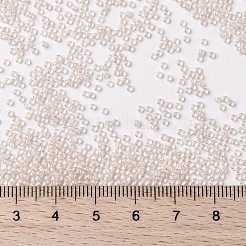 MIYUKIラウンドロカイユビーズ  日本製シードビーズ  15/0  （rr215)チーク裏地クリスタル  1.5mm  穴：0.7mm  約5555個/10g&nbsp;X-SEED-G009-RR0215