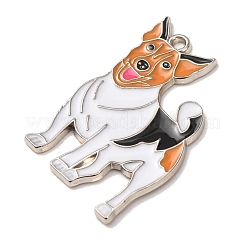 合金エナメルチャーム  犬のチャーム  ライトゴールド  ブラウン  32x23x1.5mm  穴：1.5mm&nbsp;AL-CBA78C9-02A-09
