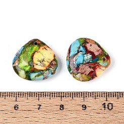 染色された天然インペリアルジャスパーペンダント  ティアドロップチャーム  カラフル  19.5~20.5x20~21x5.5~6.5mm  穴：1.4~1.5mm&nbsp;G-Q601-06C
