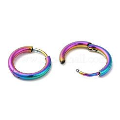 Ion Plating(IP) Titanium Alloy Huggie Hoop Earrings for Women&nbsp;EJEW-A100-01A-RC
