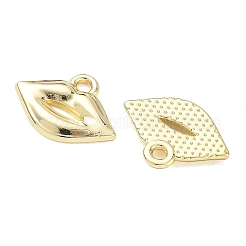 合金ペンダント  リップチャーム  ラックめっき  ゴールドカラー  12x16x2mm  穴：1.8mm&nbsp;FIND-D044-25G