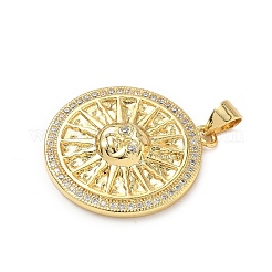 Brass Micro Pave Cubic Zirconia Pendants&nbsp;KK-D426-22B-G