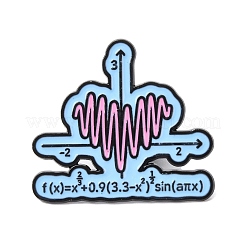 科学記号のエナメルピン  バックパック用合金ラペルピンバック  空色  27x30.5mm&nbsp;LS-JEWB-L024-03EB-01