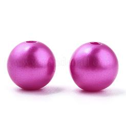 Spray Painted ABS Plastic Imitation Pearl Beads&nbsp;OACR-T015-05C-14
