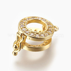 Brass Micro Pave Cubic Zirconia Enhancer Shortener Bails&nbsp;KK-P164-01G