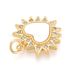 Brass Micro Pave Clear Cubic Zirconia Pendants&nbsp;KK-N268-10G