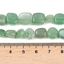 天然石グリーンアベンチュリンビーズ連売り  ナゲット  タンブルストーン  7.5~10x8~12.5x4.5~7mm  穴：0.8~1mm  約19~22個/連  7.60''~7.99''（19.3~20.3センチメートル）&nbsp;G-K395-B04-02