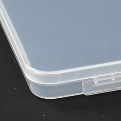 正方形ポリプロピレン（pp）プラスチックボックス  ビーズ保存容器  ヒンジ付き蓋付き  透明  16.4x16x1.7cm  内径：15.2のCM&nbsp;CON-Z003-02A