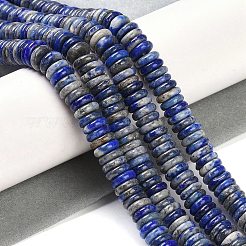 天然石ラピスラズリビーズ連売り  ロンデル  6~6.5x2~2.5mm  穴：1mm  約181~191個/連  15.16~15.35''（38.5~39.1センチメートル）&nbsp;G-Q159-B07-01