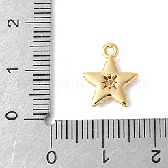 Brass Micro Pave Clear Cubic Zirconia Pendants&nbsp;KK-U064-15G